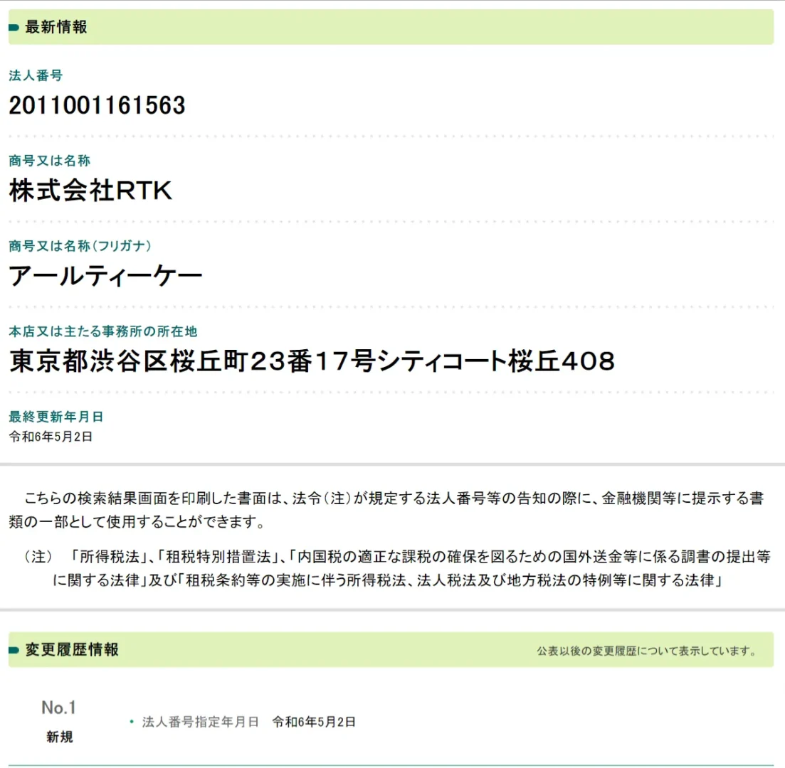 株式会社RTKの会社概要