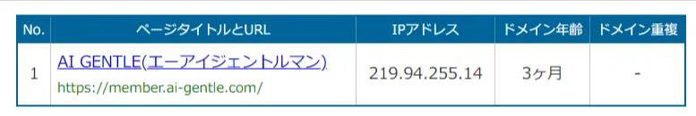 AI GENTLEのドメイン年齢